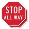 Signmission Stop All Way, 6 inch X 6 inch, Plastic Sign, 2PK OC-P-2PACK-6-9 - alternate 1