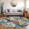 Homeroots 8' Gray Copper And Brown Round Geometric Washable Indoor Outdoor Area Rug 600368 - alternate 3