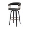 Homeroots 31" Black Faux Leather Swivel Bar Height Bar Chair 534472 - alternate 4