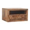 Homeroots 18" Brown Solid Wood Carved Geometric One Drawer Floating Nightstand 712845 - alternate 2
