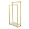 Kingston Brass 33-5/8" Freestanding Pedestal 2-Tier Towel Rack with Wooden Shelf, Polished Brass SCC8262 - alternate 1