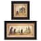 Homeroots Set Of Two Natures or Bath 2 Black Framed Print Bathroom Wall Art, 2PK 406018 - alternate 1