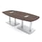Skutchi Designs Arc Rectangle Meeting Room Table, 45 in W, 96 in L, Brown HAR-AREC-48x96-DOU-H3041-ESIL - alternate 1