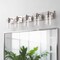 Jonathan Y Irving 36" 5-Light Seeded Glass/Iron Modern Contemporary LED Vanity Light, Nickel JYL7620A - alternate 3