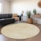 Homeroots 8' Gold And Beige Round Abstract Washable Indoor Outdoor Area Rug 594931 - alternate 3