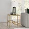 Homeroots 22" Brass And Clear Glass And Steel Square End Table With Two Shelves 544211 - alternate 2
