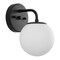 Jonathan Y Louis Parisian Globe 5.75" 1-Light Metal/Frosted Glass Modern Contemporary LED Vanity Light, Black JYL3534B - alternate 3