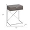 Homeroots 24" Silver And Taupe Wood And Metal End Table With Drawer 333224 - alternate 2