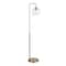 Homeroots 62" Brass Arched Floor Lamp With Clear Transparent Glass Globe Shade 523588 - alternate 1