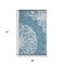 Homeroots 4' X 6' Teal Blue Floral Machine Braided Distressed Area Rug With UV Protection 555571 - alternate 3