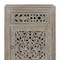 Homeroots 30" Gray Solid Wood Distressed Carved Floral One Drawer Nightstand 569581 - alternate 4