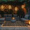 Pure Garden Outdoor Patio Rug w/ LED Lights 8x10 Outdoor Rug Plastic Straw Patio Mat Outdoor Waterproof Carpet 50-LG1491 - alternate 2