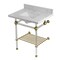 Kingston Brass 30-Inch Carrara Marble Console Sink with Acrylic Legs and Shelf, 8-Inch, 3-Hole KVPB30MASQB7 - alternate 1