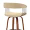Armen Living Topanga 26in Swivel Walnut Wood Counter Stool in Cream Faux Leather with Golden Bronze Metal LCTOBAWACR26 - alternate 4