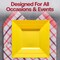 Smarty Had A Party 9.5" Yellow Square Plastic Dinner Plates (120 Plates), 120PK 6809-CASE - alternate 1