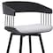Homeroots 27" Light Gray and Black Fabric with Metal Swivel Counter Height Bar Chair 534453 - alternate 3