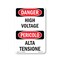 Signmission Safety Sign, OSHA Danger, 10" Height, High Voltage Bilingual, D-VI-1327 OS-DS-D-710-VI-1327 - alternate 1