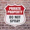 Signmission Private Property Shield Sign Do Not Spra, 6 inch X 6 inch, Plastic Sign, 2PK SHI-P-2PACK-6-449 - alternate 2