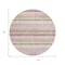 Homeroots 8' Pink And Beige Round Striped Washable Indoor Outdoor Area Rug 632235 - alternate 2