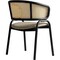 Leisuremod Ervilla Dining Arm Chair with Wicker Back and Leather Seat in Taupe, 2PK EC20TP-L2 - alternate 4