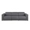 Homeroots 100" Dark Gray Top Grain Leather Reclining Metal USB Sofa 720359 - alternate 1