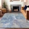 Homeroots 8' X 10' Denim Blue And Linen Abstract Washable Indoor Outdoor Area Rug 615599 - alternate 4