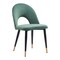 Homeroots Set of Two Green Black and Gold Upholstered Velvet Open Back Dining Side Chairs 555791 - alternate 4