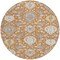 Homeroots 8' Copper Ivory And Gray Round Damask Washable Indoor Outdoor Area Rug 599408 - alternate 2
