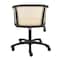 Homeroots Beige and Black Solid Wood Steel And Cane Rattan Adjustable Swivel Rolling Office Chair 558360 - alternate 4