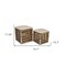 Homeroots Set Of 2 Square Brown Linen Fabric And Wood Slats Storage Benches 379837 - alternate 2