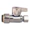 Tectite 1/2in Chrome-Plated Brass Push-to-Connect x3/8in. O.D. Compression Quarter-Turn Straight Stop Valve FSBVS1238C - alternate 1