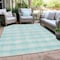 Homeroots 9' X 12' Aqua And Ivory Plaid Washable Indoor Outdoor Area Rug 595455 - alternate 3