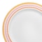 Smarty Had A Party 7.5" White with Red and Gold Chord Rim Plastic Appetizer/Salad Plates (120 Plates), 120PK 627BG-CASE - alternate 4