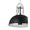 Jonathan Y Homer 13" 1-Light Modern Industrial Metal LED Dome Pendant, Black/Chrome JYL9536B - alternate 3