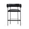 Manhattan Comfort Onda Metal Vegan Leather Counter Stool in Black CS1637-3 - alternate 3