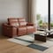 Homeroots 72in Camel And Silver Italian Leather Power Reclining Loveseat 477568 - alternate 2
