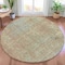 Homeroots 8' Beige And Ivory Round Abstract Washable Indoor Outdoor Area Rug 631055 - alternate 2
