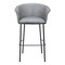 Homeroots 30" Gray And Black Faux Leather And Steel Bar Height Bar Chair 555665 - alternate 3
