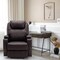 Homeroots 33" Brown Faux Leather Power Heated Massage Lift Assist Recliner 520900 - alternate 2