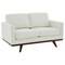 Leisuremod Chester Modern Leather Loveseat with Birch Wood Base, White CS58W-L - alternate 1