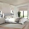 Martha Stewart Kay King Upholstered Platform Bed w/Channel Stitched Wingback Headboard/Cushioned Siderails, Gray TW-3WDB03-K-GY-MS - alternate 1