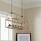 Homeroots Natural And Black Candle Style Six Light Wood and Metal Dimmable Chandelier 611353 - alternate 1