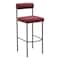 Homeroots Set of Two 30" Red and Bronze Shearling and Steel Low Back Bar Height Bar Chairs 555720 - alternate 4
