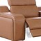 Homeroots 76in Cognac and Silver Italian Leather Power Reclining Loveseat With Storage 633752 - alternate 2
