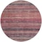 Homeroots 8' Rust And Blush Round Striped Washable Indoor Outdoor Area Rug 615850 - alternate 5