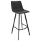 Leisuremod Elland Modern Upholstered Leather Bar Stool with Iron Legs and Footrest, Charcoal Black ES29BL - alternate 1