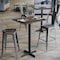Flash Furniture 30" x 24" Tabletop, Seamless Surface Technology, Dark Brown with 22x22 Black Bar Height X-Base ST-REC2430-WBR-T2222B-GG - alternate 2