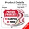 Signmission Private Property Shield Sign No Camping, 6 inch X 6 inch, Vinyl Decal, 5PK SHI-D-5PACK-6-441 - alternate 3