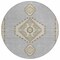 Homeroots 8' Gray Beige And Ivory Round Oriental Washable Indoor Outdoor Area Rug 598414 - alternate 6
