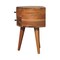 Homeroots 20" Brown Solid Wood Round Two Drawer Nightstand 651886 - alternate 4